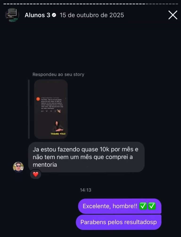 Print de resultado de aluno